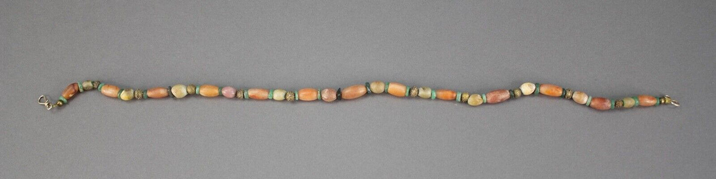 Himalayan Old Beads From Ancient Indo-Tibetan Antique Agate Beads Necklace Mala