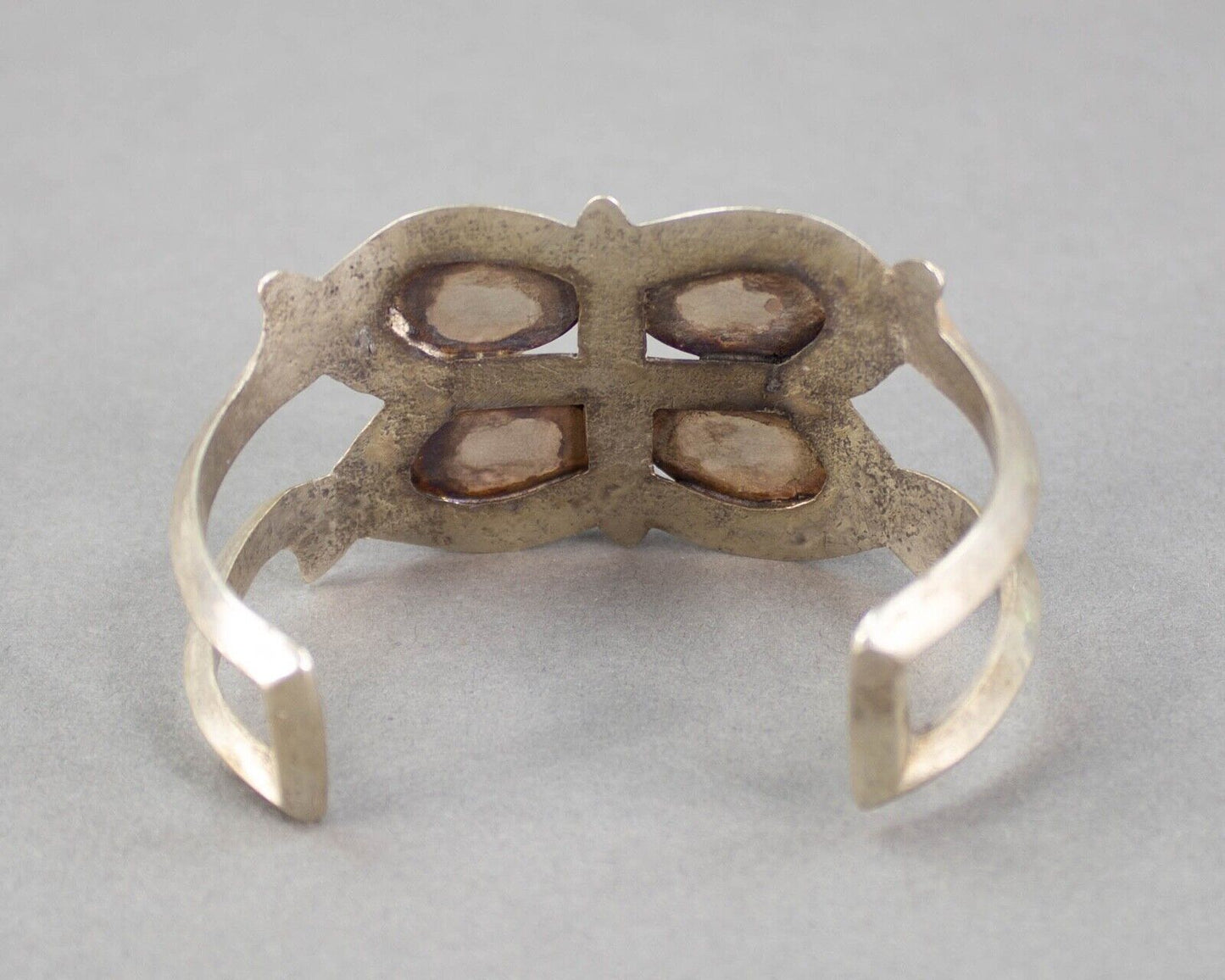 Native American Vintage Handmade Sterling Silver Navajo Turquoise Cuff Bracelet