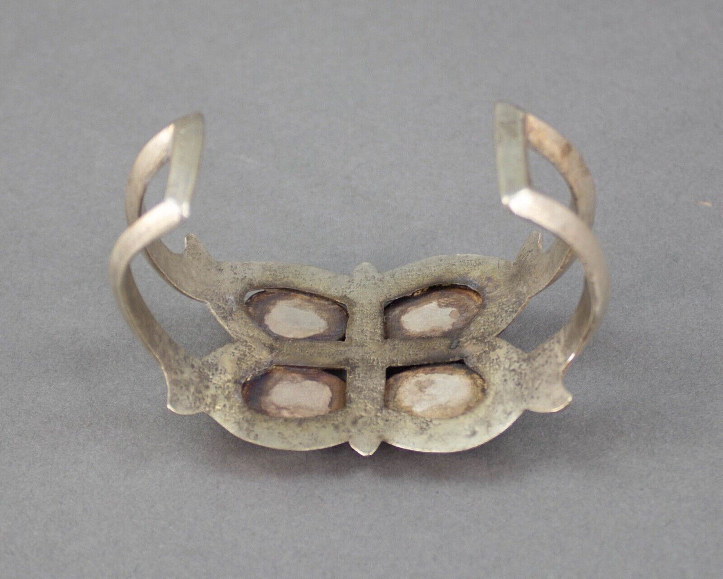 Native American Vintage Handmade Sterling Silver Navajo Turquoise Cuff Bracelet