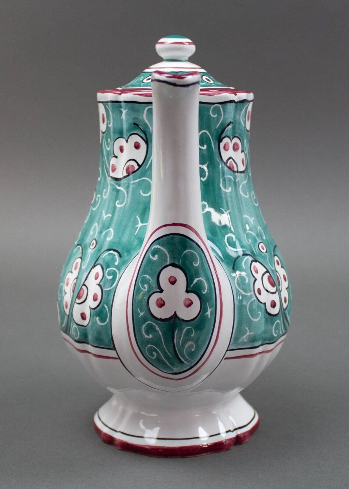 Tiffany & Co Grazia Deruta Italy Pottery Hand Painted Signed A.G. Coffee Tea Pot
