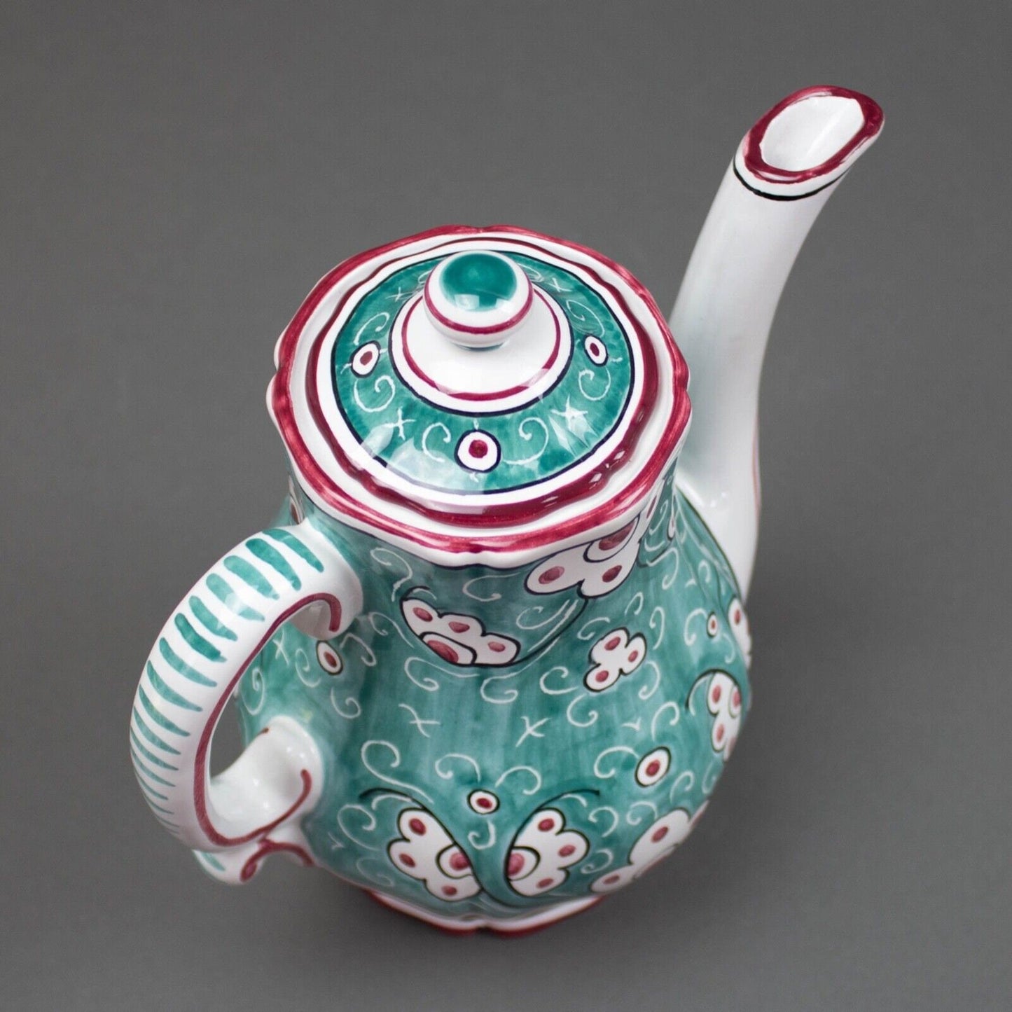 Tiffany & Co Grazia Deruta Italy Pottery Hand Painted Signed A.G. Coffee Tea Pot