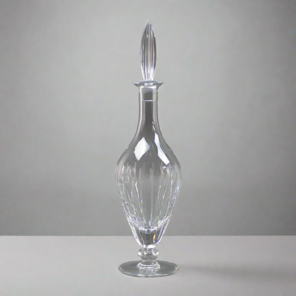Christofle France Crystal Iriana Pattern Decanter Wine Carafe Signed 16" Tall