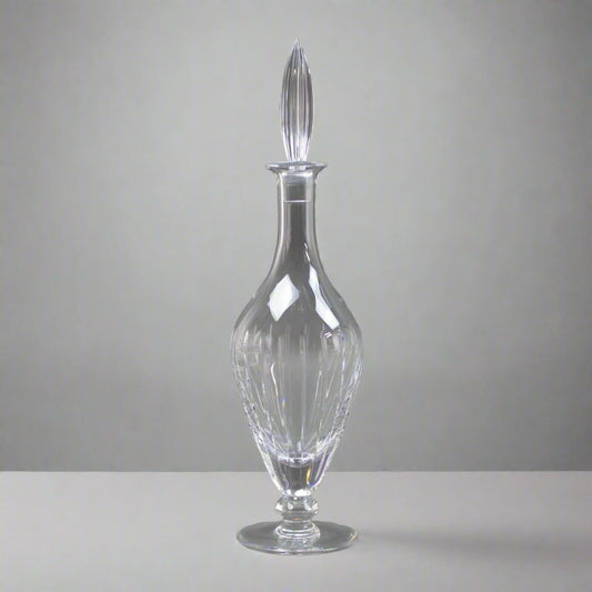 Christofle France Crystal Iriana Pattern Decanter Wine Carafe Signed 16" Tall