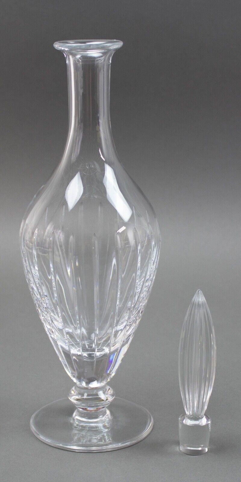 Christofle France Crystal Iriana Pattern Decanter Wine Carafe Signed 16" Tall