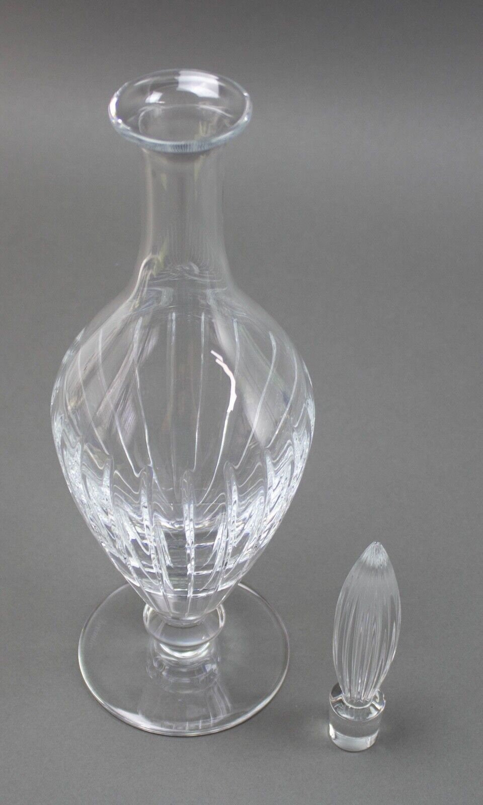 Christofle France Crystal Iriana Pattern Decanter Wine Carafe Signed 16" Tall
