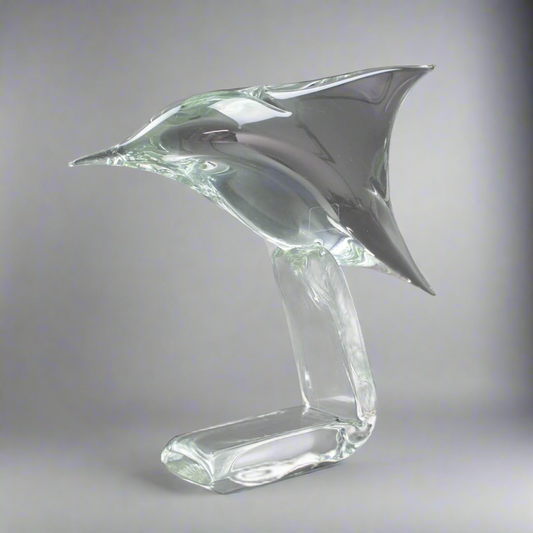 Licio Zanetti For Ultima Crystal Art Large Italian Murano Glass Bird Sculpture