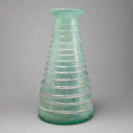 Vintage Murano Italy Scavo Corroso Spiral Swirl Art Glass Bottle Vase 6 7/8""