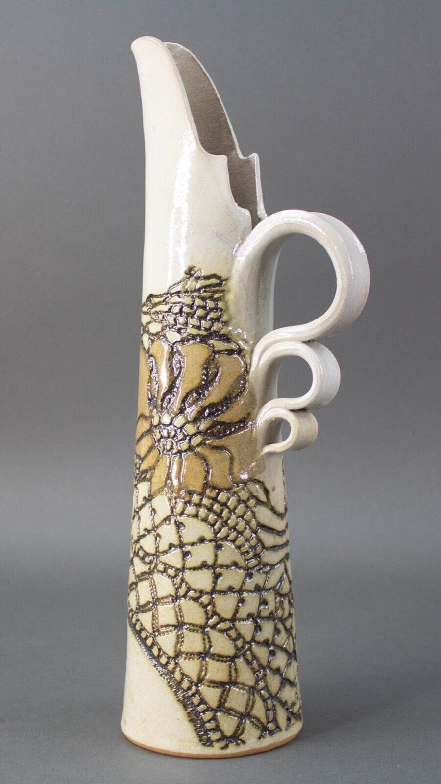 Jana Kozon Kausalik 1985 Glazed Art Pottery Stoneware Wine Serving Set Vintage