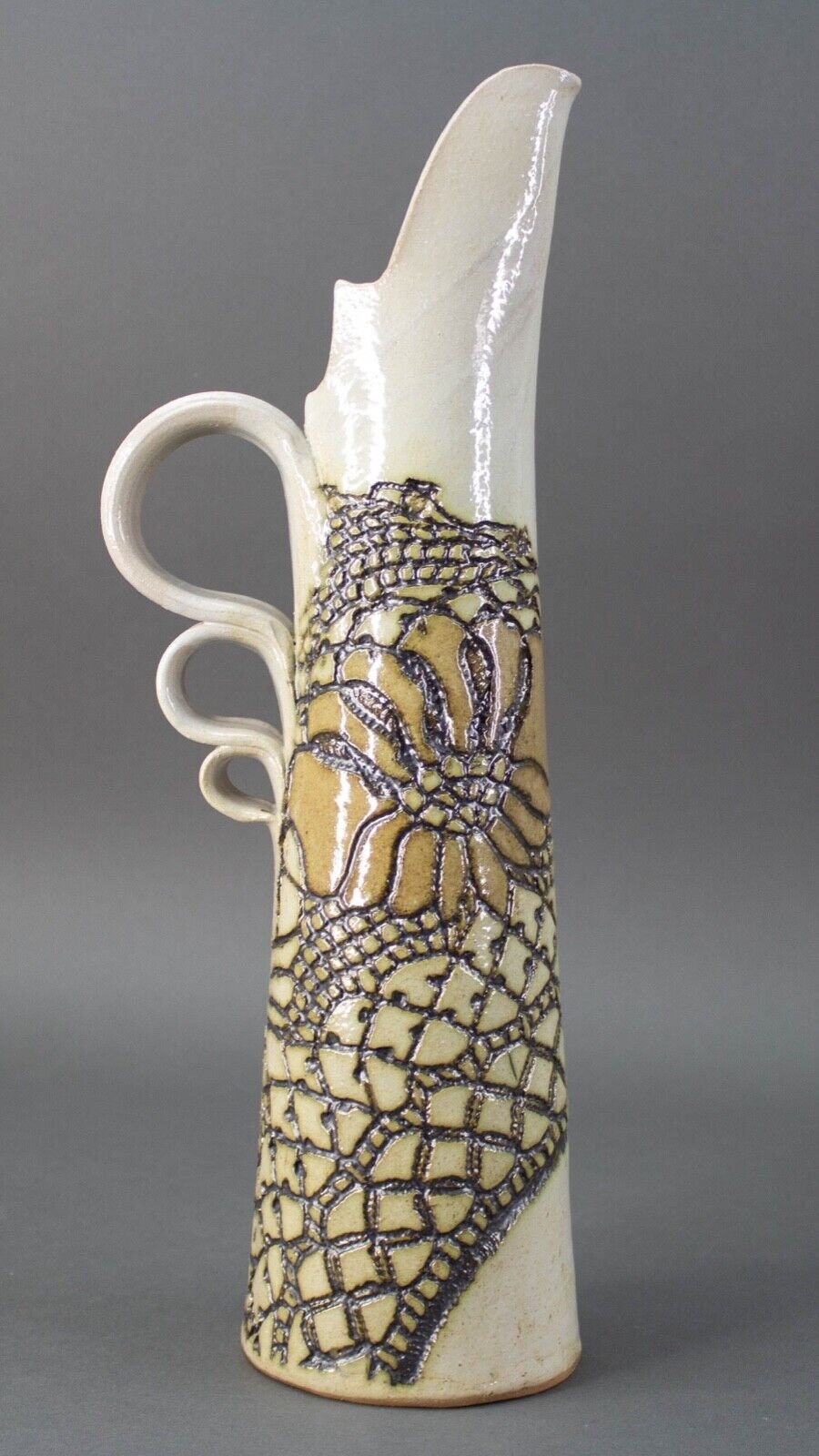 Jana Kozon Kausalik 1985 Glazed Art Pottery Stoneware Wine Serving Set Vintage