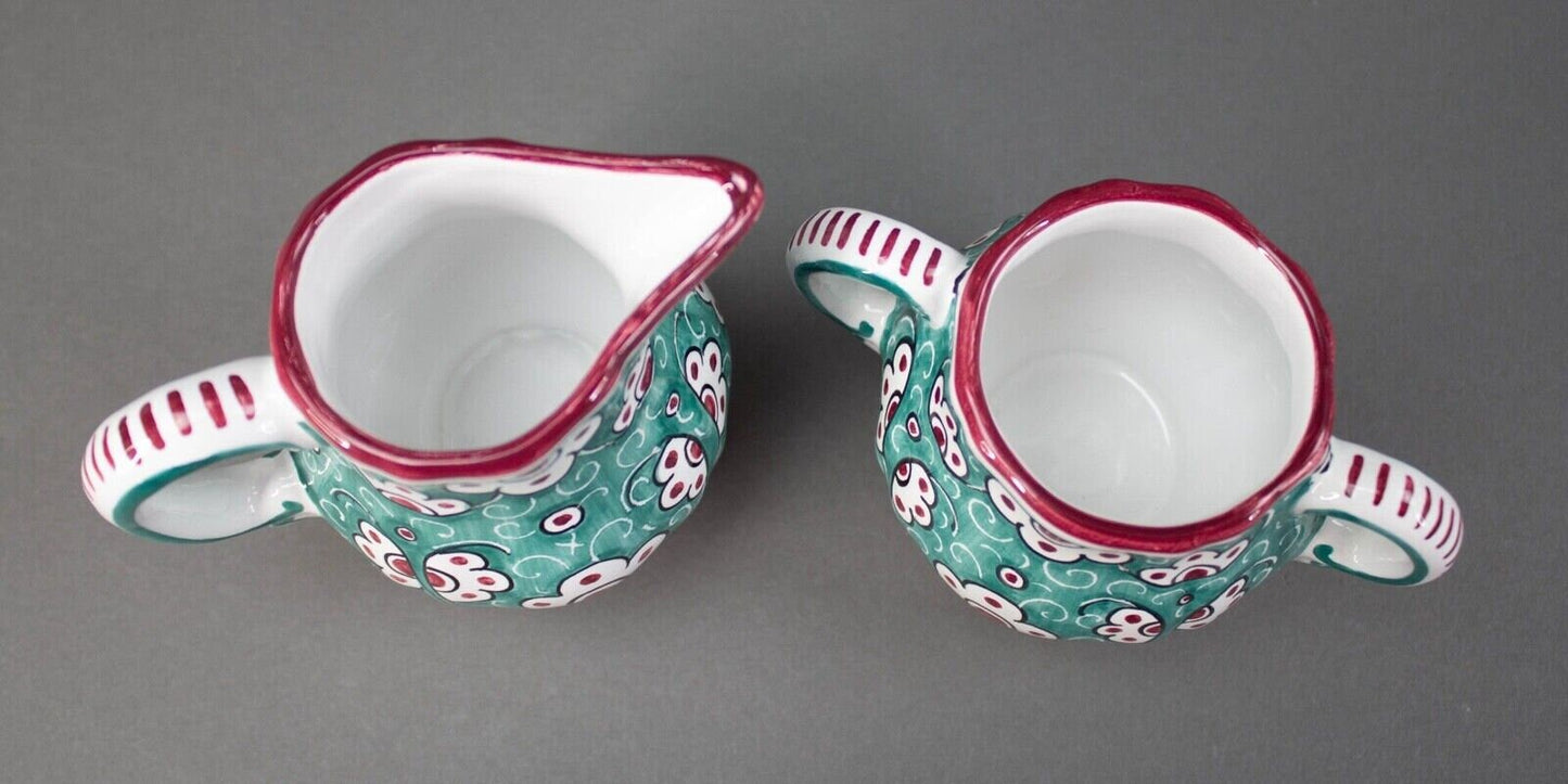 Tiffany & Co Grazia Deruta Italy Pottery Hand Painted A.G. Creamer And Sugar Bowl