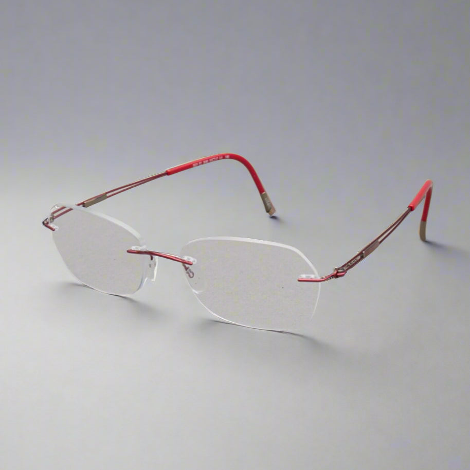 Silhouette 5521 FC 3040 Red Titan Rimless Eyeglasses Frames 53[]17 140 Austria