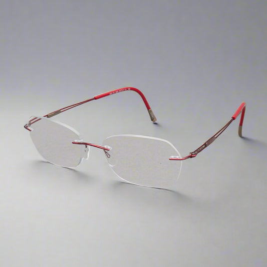 Silhouette 5521 FC 3040 Red Titan Rimless Eyeglasses Frames 53[]17 140 Austria