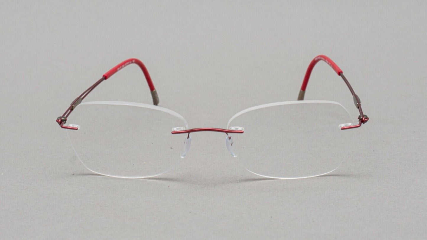 Silhouette 5521 FC 3040 Red Titan Rimless Eyeglasses Frames 53[]17 140 Austria