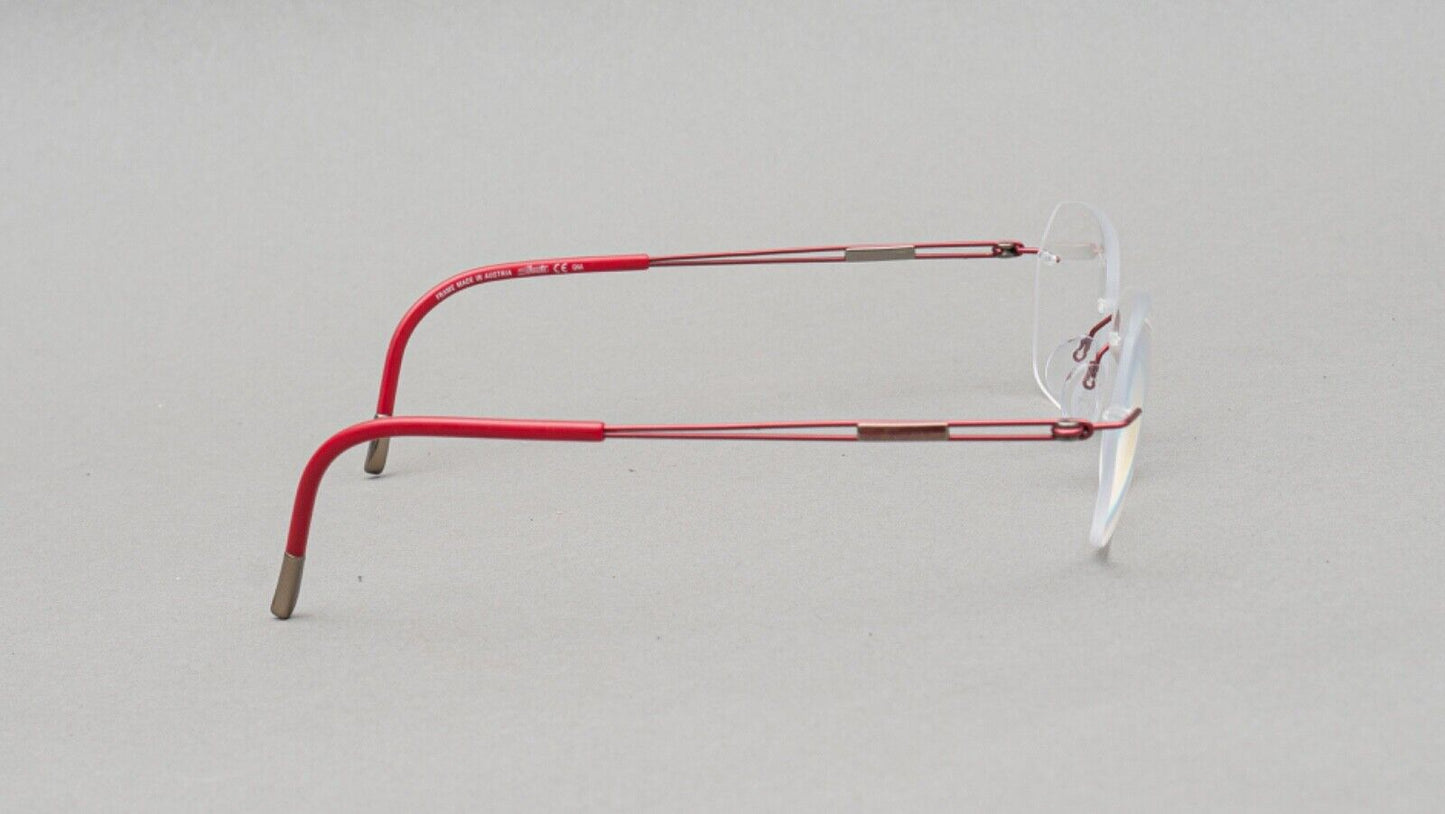 Silhouette 5521 FC 3040 Red Titan Rimless Eyeglasses Frames 53[]17 140 Austria