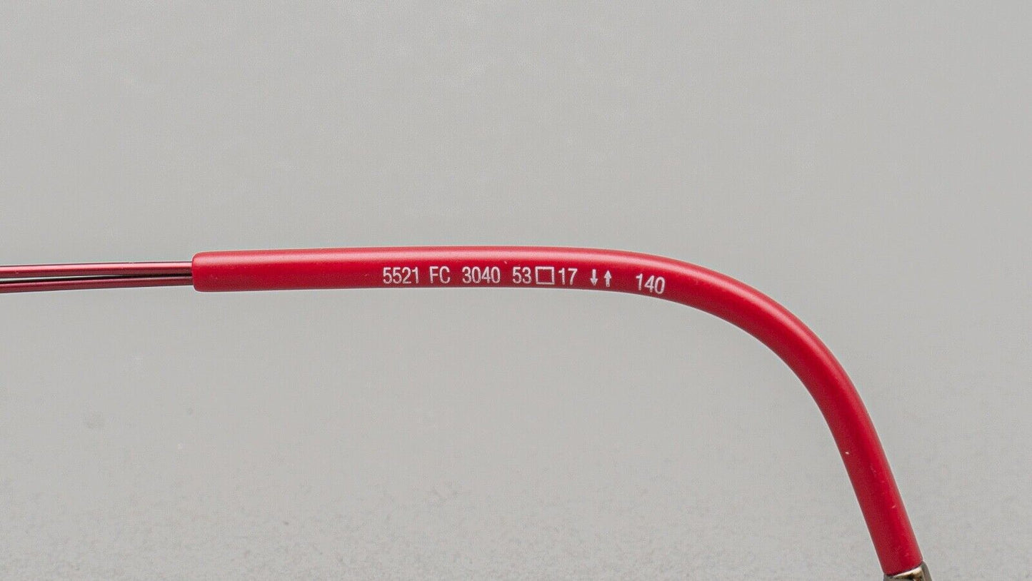 Silhouette 5521 FC 3040 Red Titan Rimless Eyeglasses Frames 53[]17 140 Austria