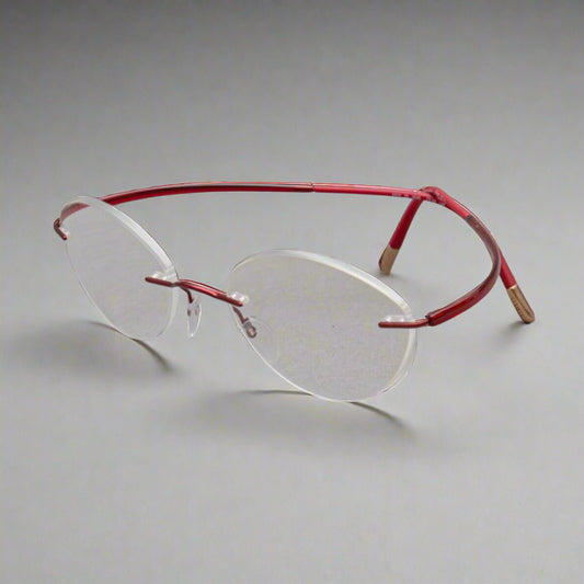Silhouette 5523 70 3040 Red Titanium Rimless Eyeglasses Frames []19 145 Austria