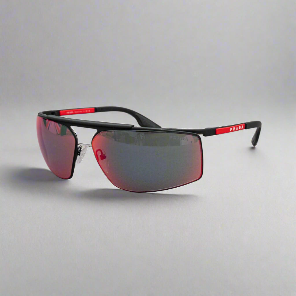 Prada Linea Rossa SPS51W DG0-08F Black Wrap Sunglasses 68[]14 120 Made In Italy