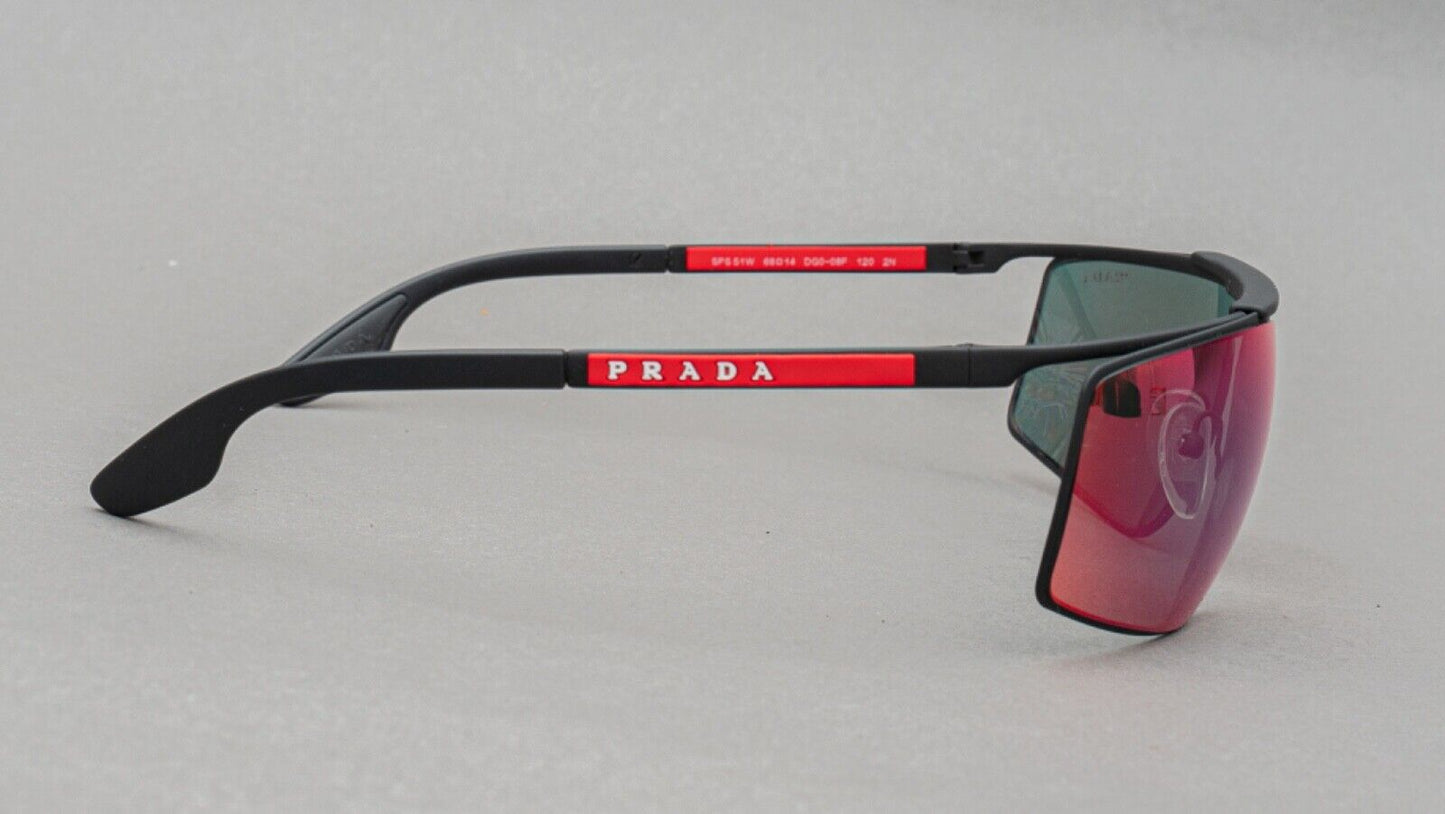 Prada Linea Rossa SPS51W DG0-08F Black Wrap Sunglasses 68[]14 120 Made In Italy