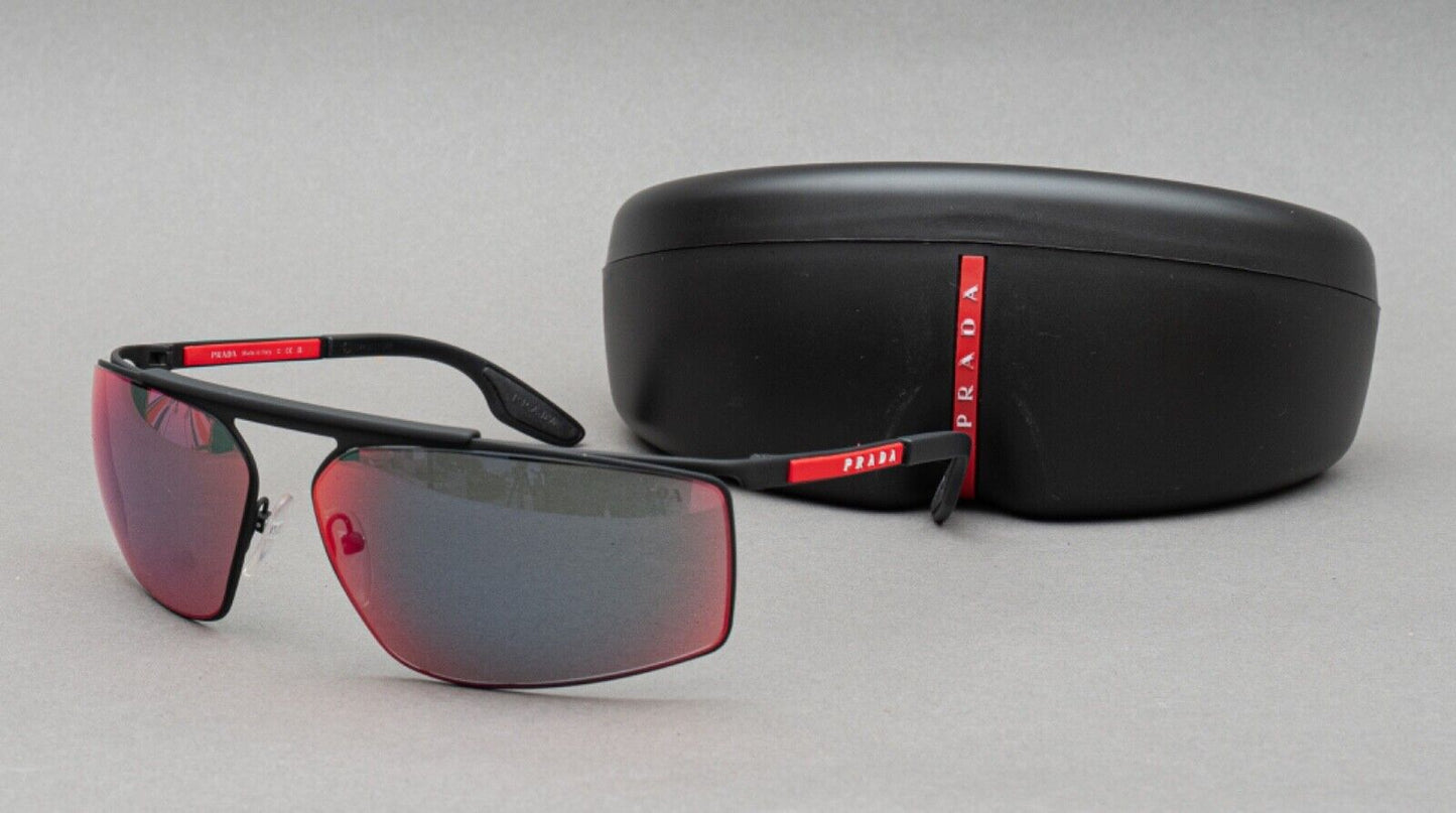 Prada Linea Rossa SPS51W DG0-08F Black Wrap Sunglasses 68[]14 120 Made In Italy