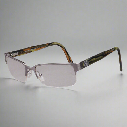 Versace MOD 1184 1319 Gunmetal/Green Half Rim Eyeglasses Frames 53[]18 140 Italy
