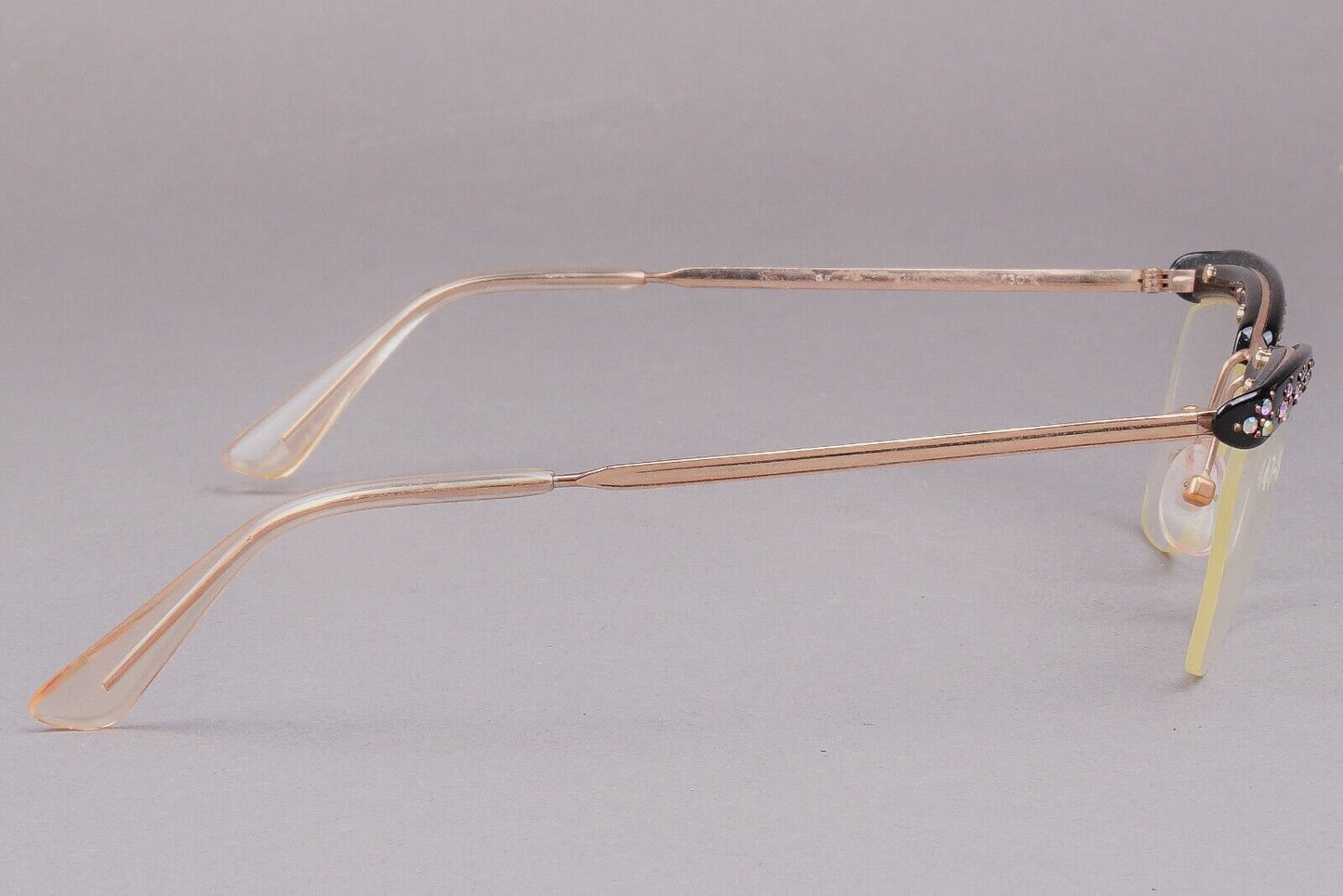 Amor France Vintage Gold Filled GF Jeweled Rhinestone Cat Eye Eyeglasses 130