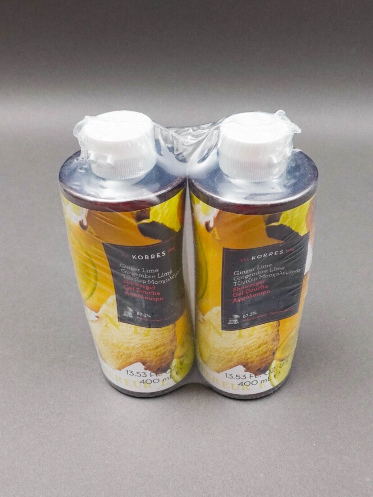 Korres Ginger Lime Shower Gel 13.53 oz / 400 ml Set Of 2 New Sealed