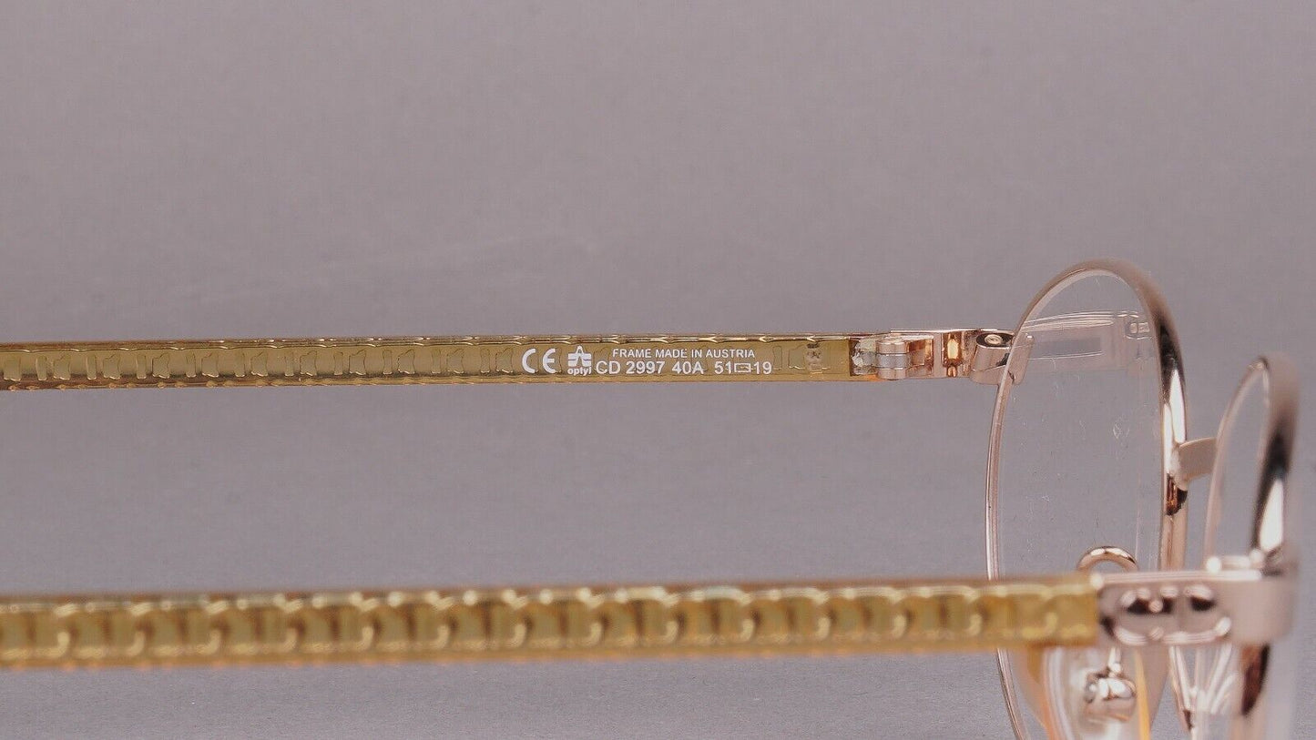 Christian Dior CD 2997 40A Gold Tone CD Logo Eyeglasses Frames 51[]19 Austria