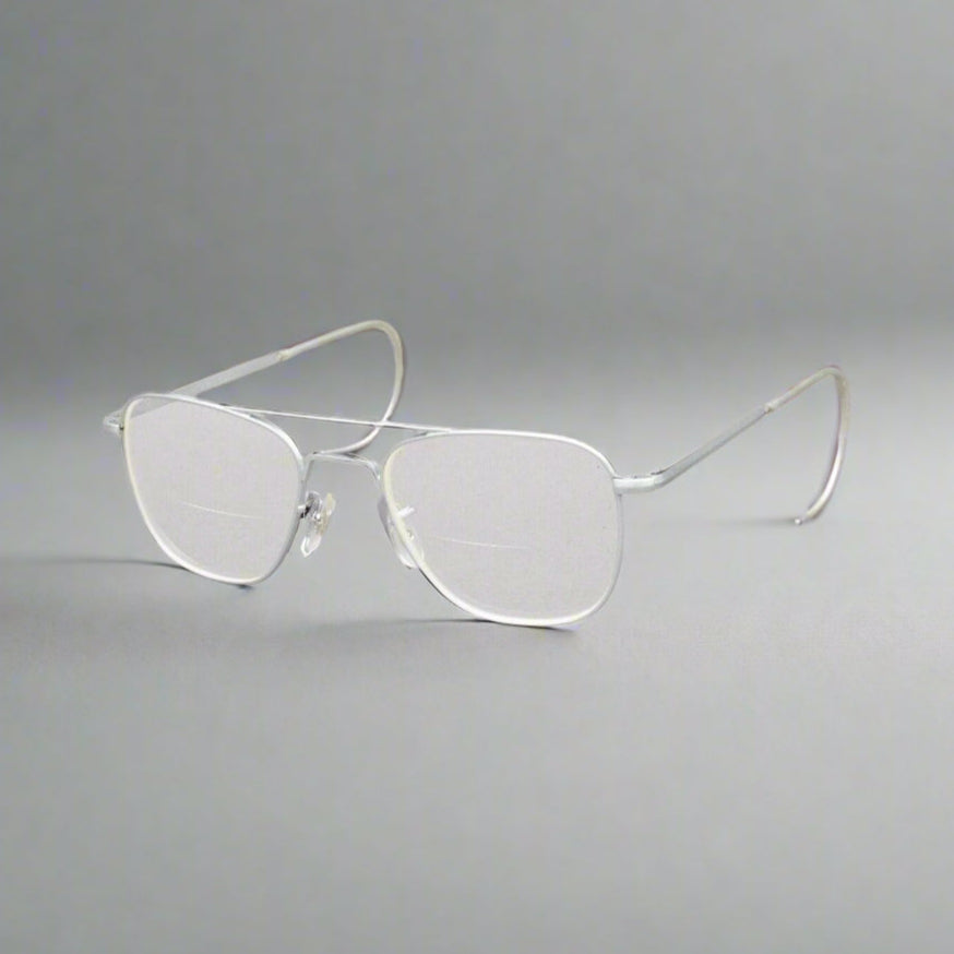 Randolph Engineering 6 1/2 Silver Pilot Sunglasses Made In USA (Frame Only)