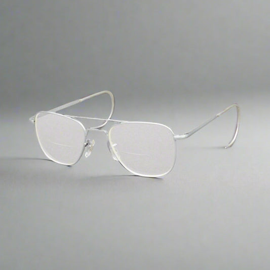 Randolph Engineering 6 1/2 Silver Pilot Sunglasses Made In USA (Frame Only)