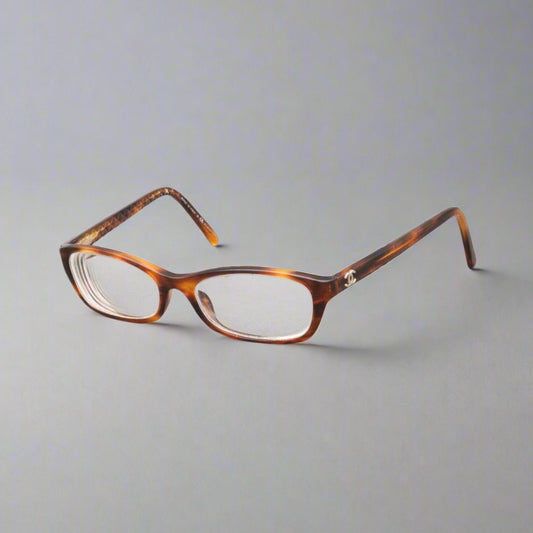 Chanel 3143 C.1077 Brown Havana Striped Eyeglasses Frames 51[]16 135 Italy