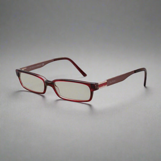 Gucci GG2939 Strass LGY Dark Red Eyeglass Frames 135 Made In Italy