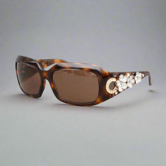Bvlgaria 856-B 502/73 Swarovski Tortoise Shell Sunglasses 59[]18 115 Frame Only