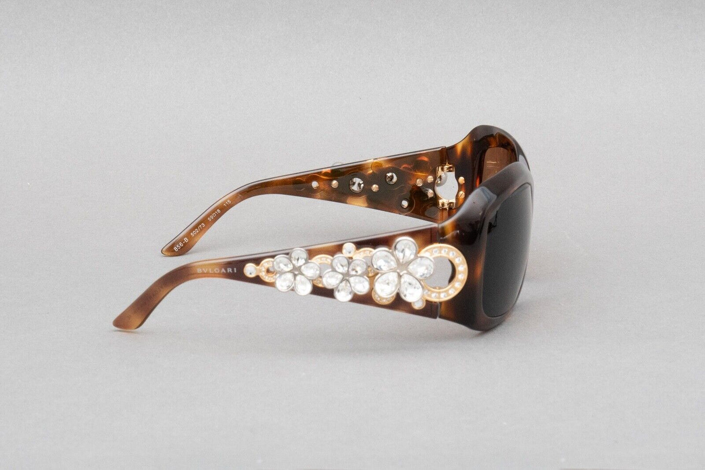 Bvlgaria 856-B 502/73 Swarovski Tortoise Shell Sunglasses 59[]18 115 Frame Only