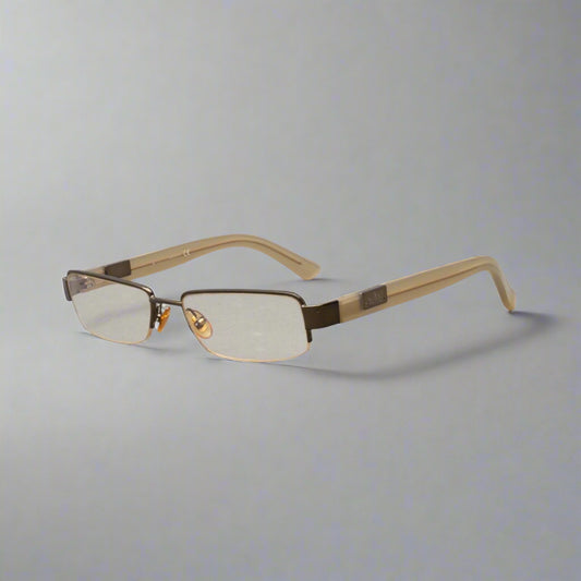 Gucci 1878 QYQ Dark Brown Sand Eyeglasses Frames 53[]17 140 Made In Italy