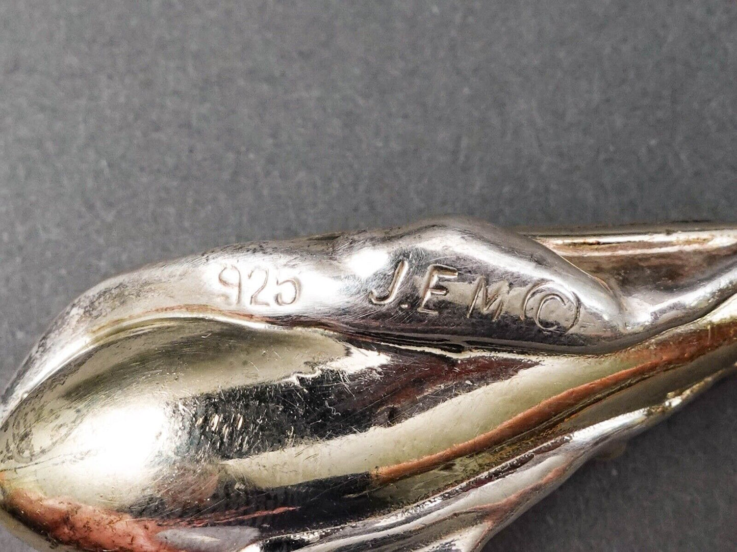 J.E.M. Signed Sterling Silver 925 Modern Dangle Drop Clip On Earrings