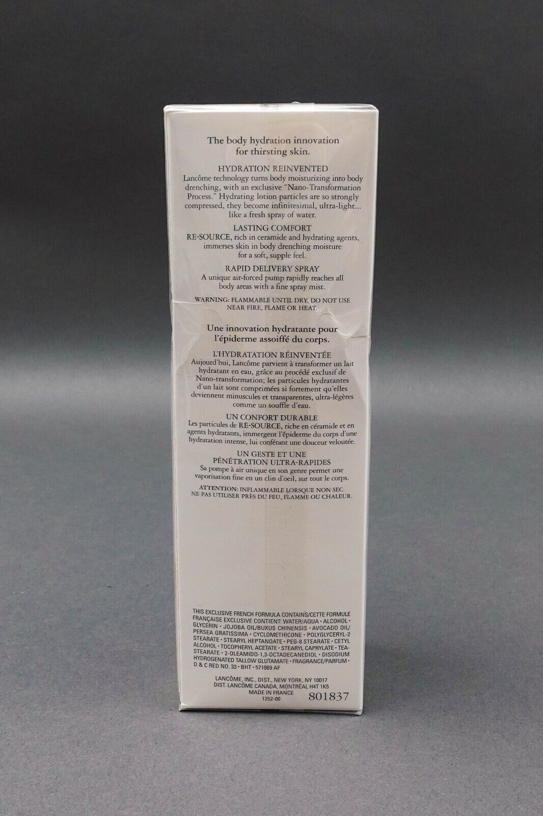 Lancome Re-Source Drenching Body Spray Rich As Lotion 6.8 oz / 200 ml New Sealed