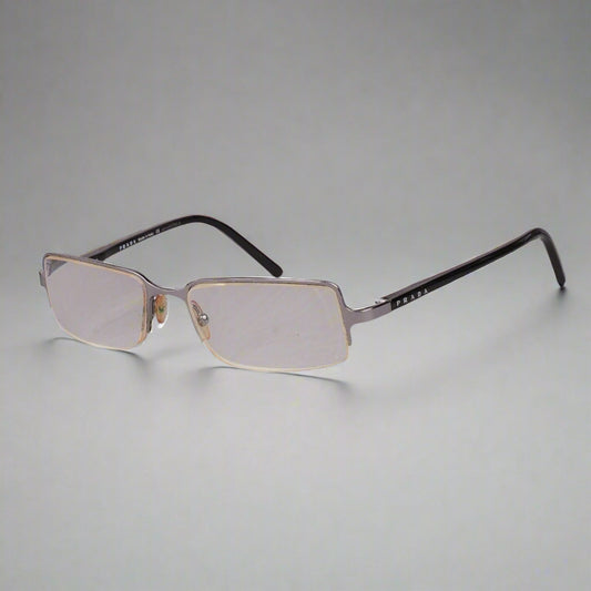 Prada VPR 63D 7AE-101 Siver & Black Eyeglasses Frames 52[]17 135 Made In Italy