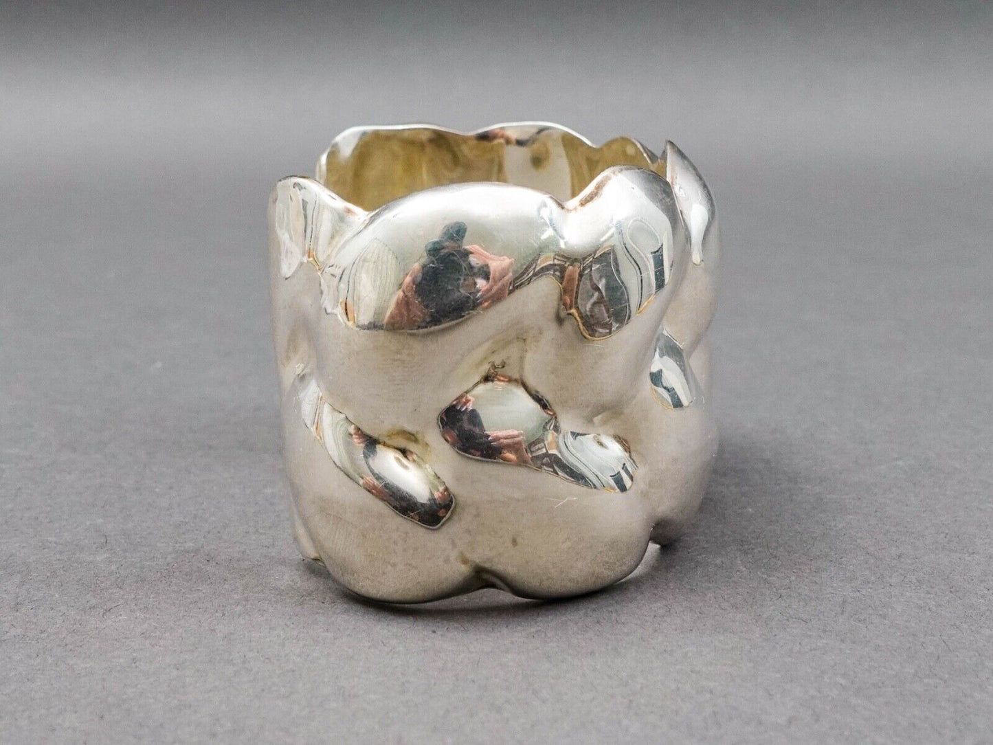 Taxco Mexico Alicia Signed Vintage 950 Silver Heavy Braided Wide Cuff Bracelet