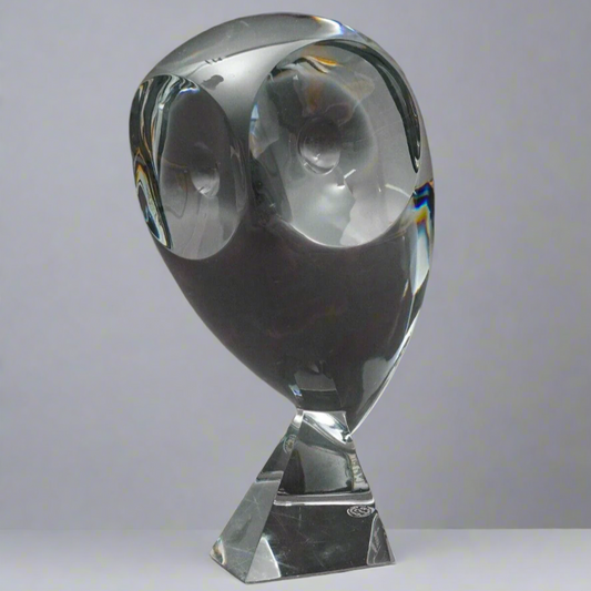 Baccarat Crystal France R. Rigot Signed Large Owl Ltd Ed Figure Sculpture 8 3/4"