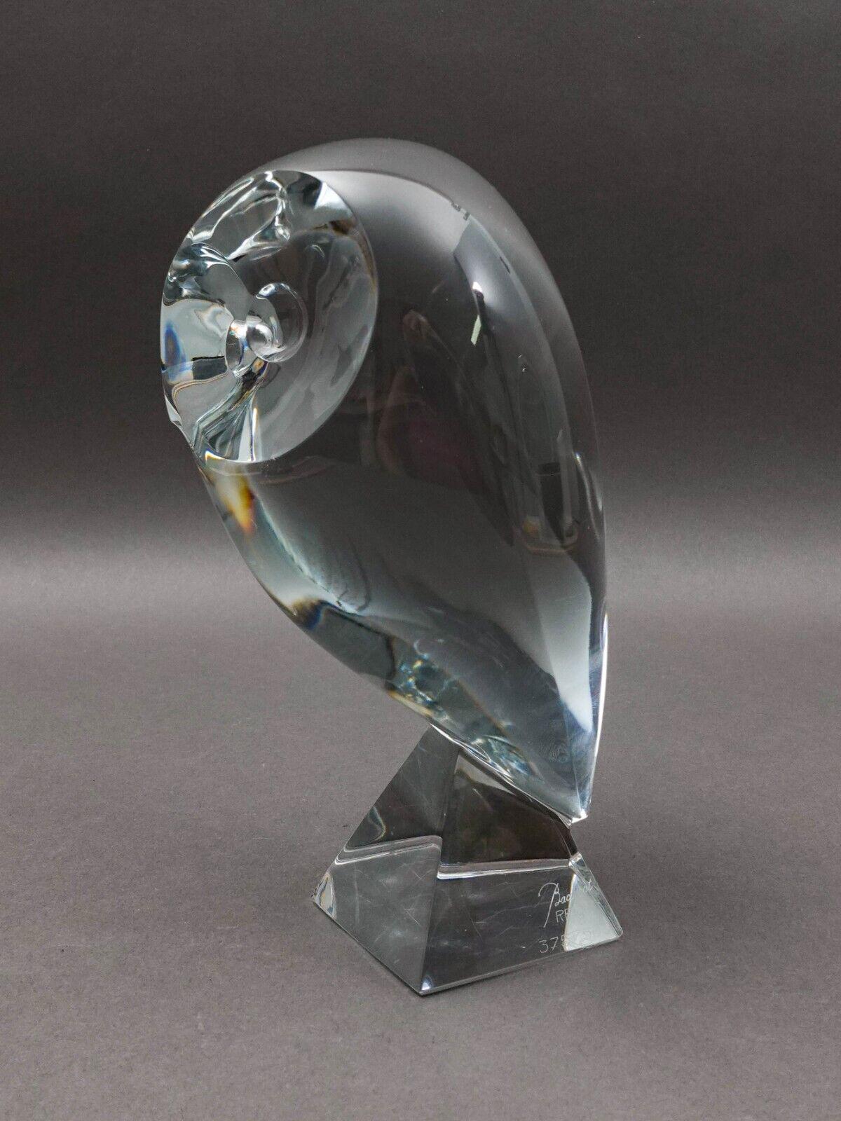 Baccarat Crystal France R. Rigot Signed Large Owl Ltd Ed Figure Sculpture 8 3/4"