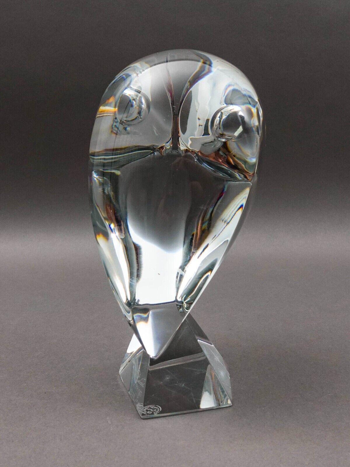 Baccarat Crystal France R. Rigot Signed Large Owl Ltd Ed Figure Sculpture 8 3/4"