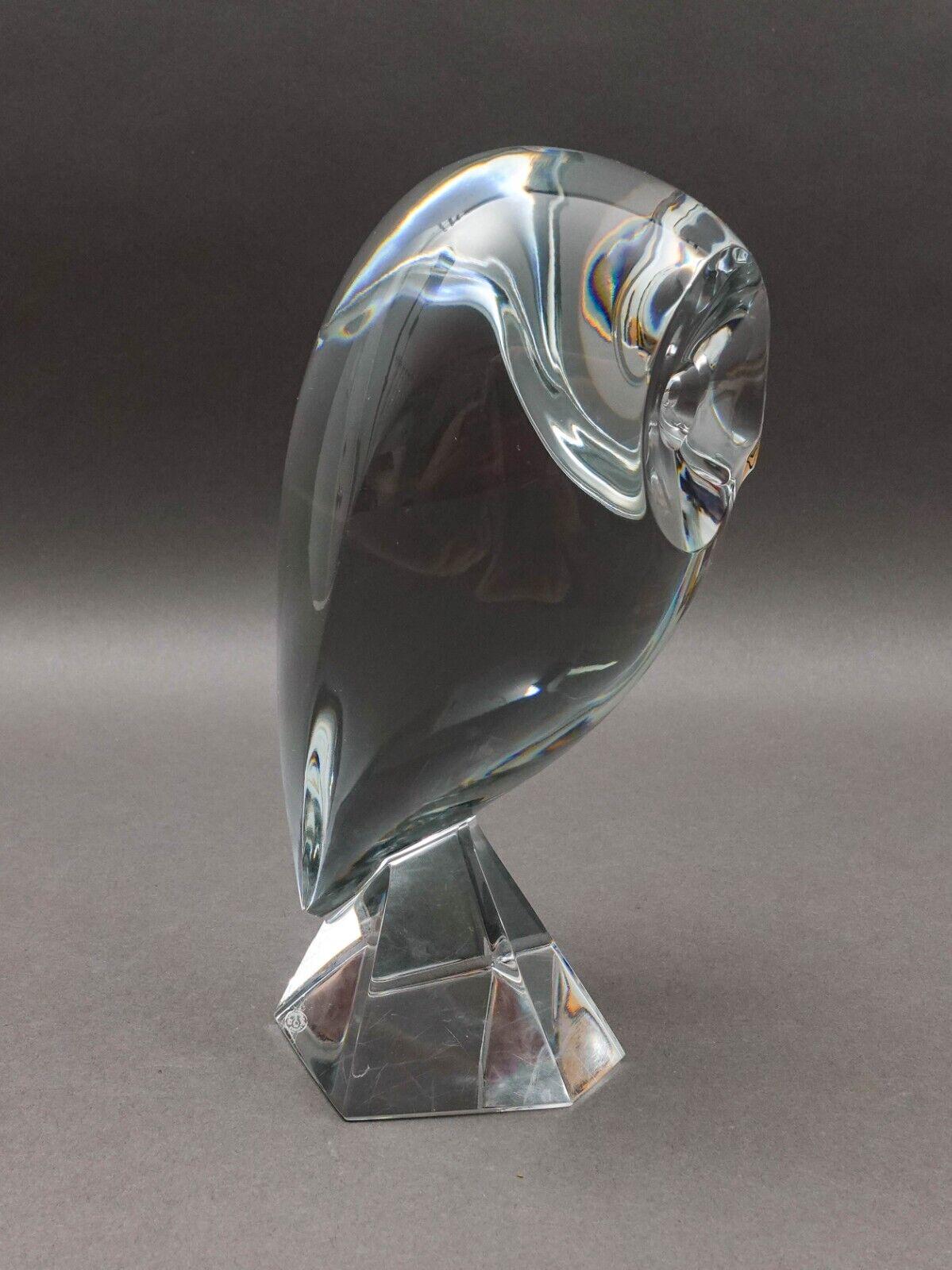 Baccarat Crystal France R. Rigot Signed Large Owl Ltd Ed Figure Sculpture 8 3/4"