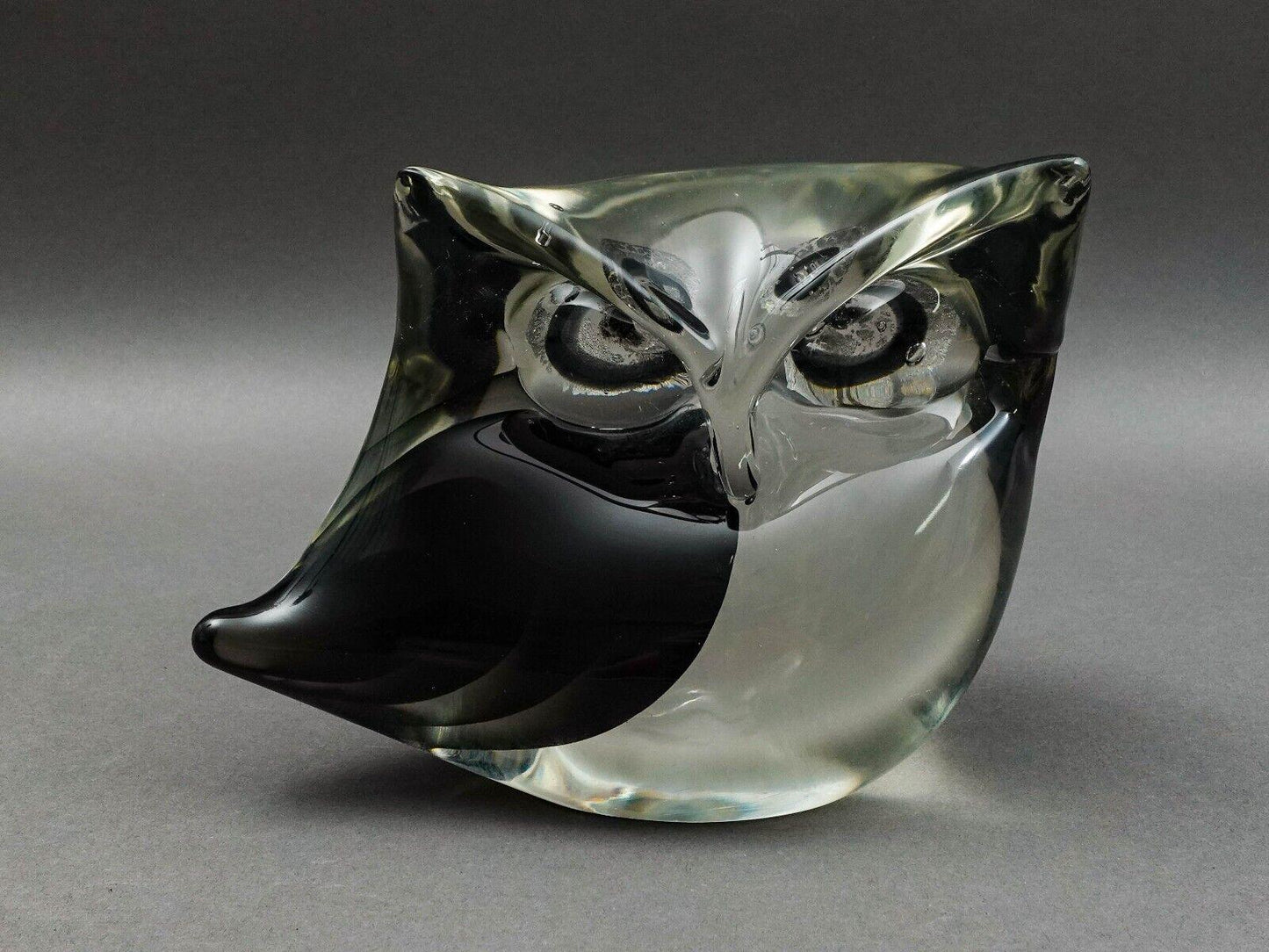 Antonio Da Ros Cenedese Murano Italy MCM Sommerso Art Glass Owl Figure Sculpture