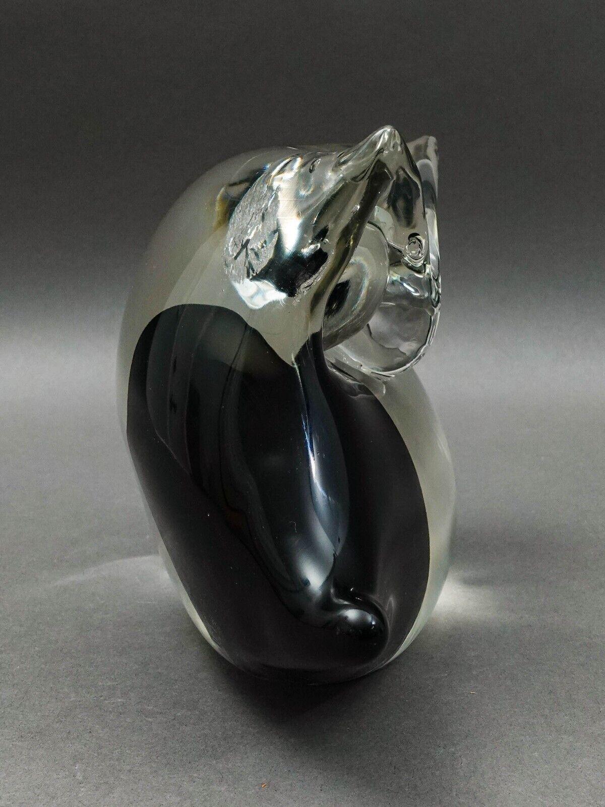 Antonio Da Ros Cenedese Murano Italy MCM Sommerso Art Glass Owl Figure Sculpture