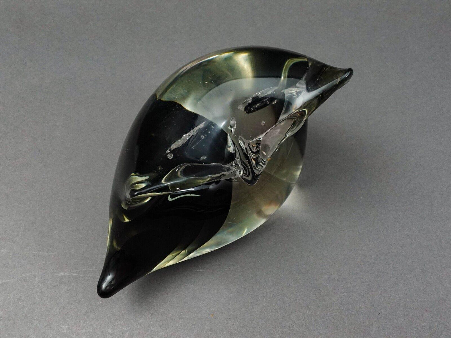 Antonio Da Ros Cenedese Murano Italy MCM Sommerso Art Glass Owl Figure Sculpture