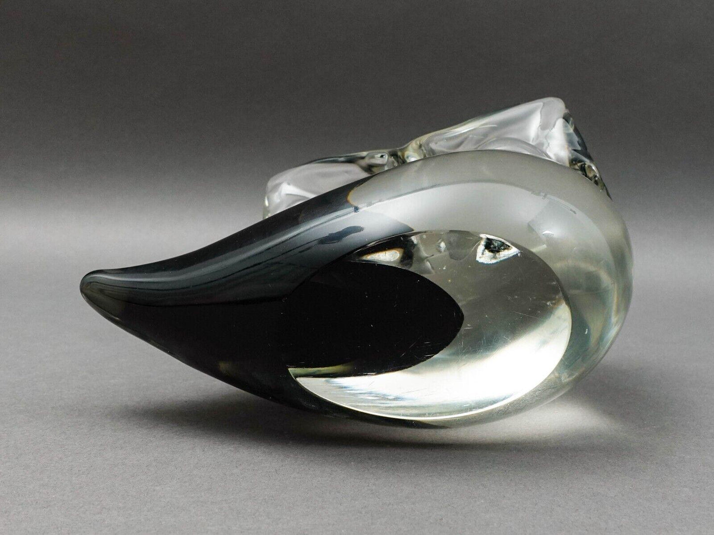 Antonio Da Ros Cenedese Murano Italy MCM Sommerso Art Glass Owl Figure Sculpture