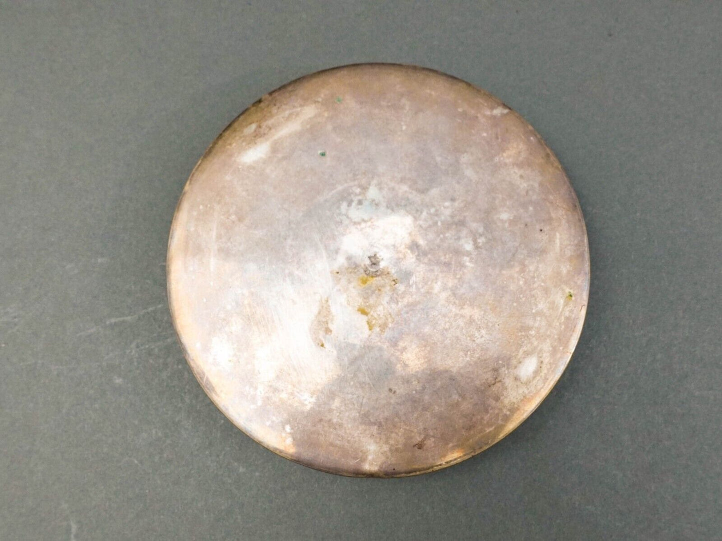 Antique Persian Islamic Middle East Silver Repousse Round Trinket Box 425 Grams