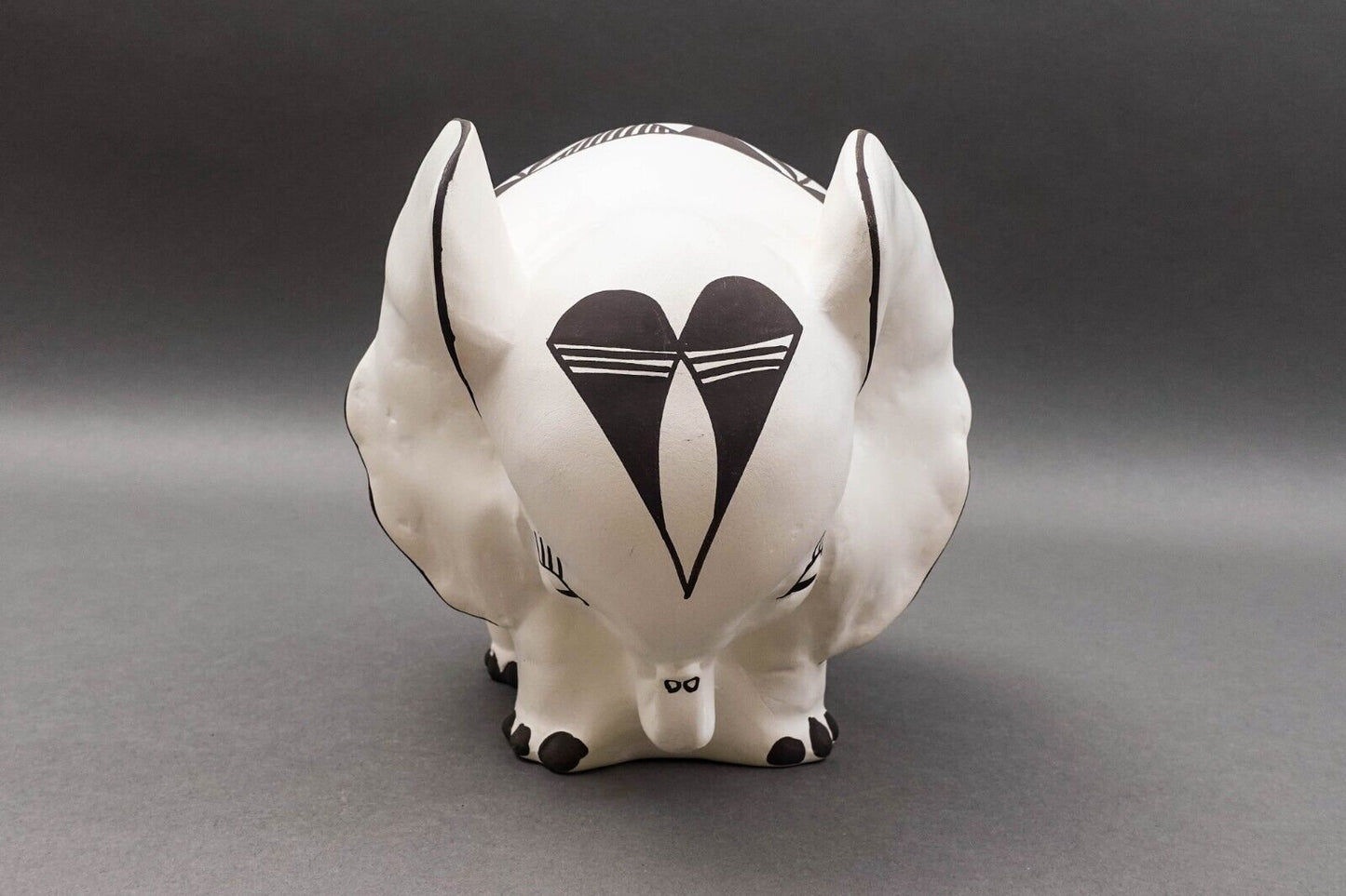 Acoma Pueblo Native American RLC Signed Vintage Elephant Pottery Figurine Effigy