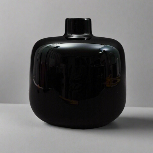 Ichendorf Germany Mid Century Modern Black Art Glass Vase