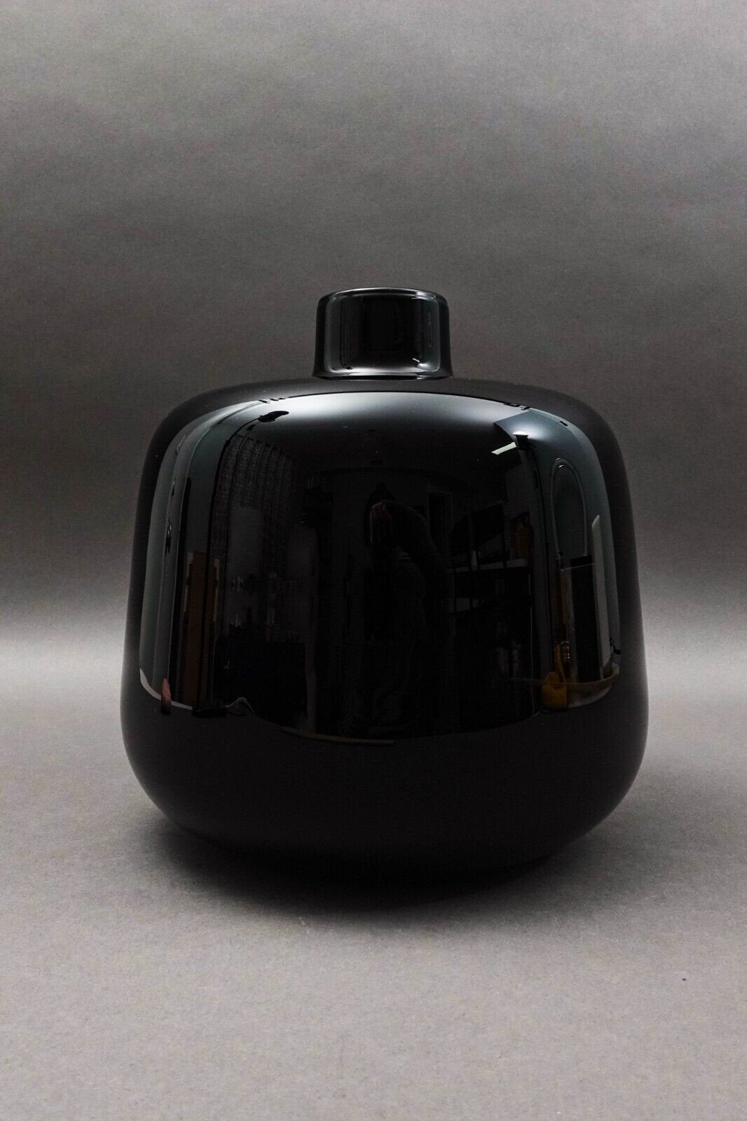 Ichendorf Germany Mid Century Modern Black Art Glass Vase
